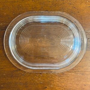 VTG Pyrex #602-C Clear Glass Oval Lid FOR the #602-B Refrigerator Dish